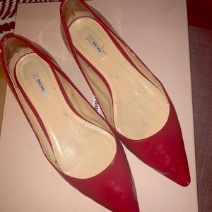 Authentic Miu Miu red patent leather flats